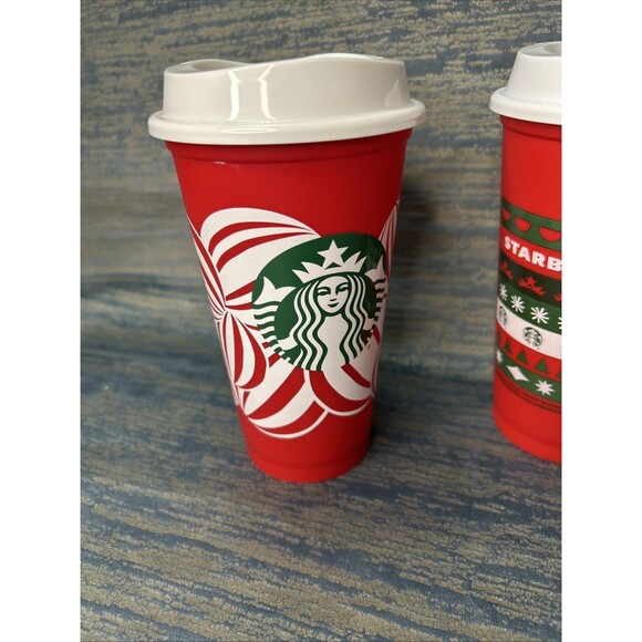Starbucks Holiday 2020/2024 RED CUP DAY Set Of 4 Reusable Hot Collectible 16 oz - Picture 2 of 9